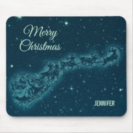 Weihnachtsmann und seine Rentiere Weihnachtsabend Mousepad