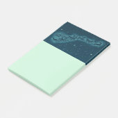 Weihnachtsmann und seine Rentiere Weihnachtsabend  Post-it Klebezettel (angewinkelt)