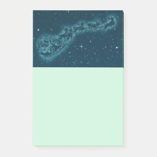 Weihnachtsmann und seine Rentiere Weihnachtsabend  Post-it Klebezettel