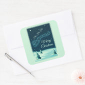 Weihnachtsmann und seine Rentiere Weihnachtsabend  Quadratischer Aufkleber (Umschlag)