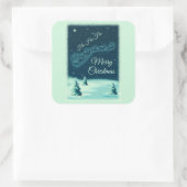 Weihnachtsmann und seine Rentiere Weihnachtsabend  Quadratischer Aufkleber (Tasche)