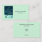 Weihnachtsmann und seine Rentiere Weihnachtsabend Visitenkarte (Vorne/Hinten)