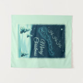 Weihnachtsmann und seine Rentiere Weihnachtsabend  Wandteppich (Vorderseite (Horizontal))