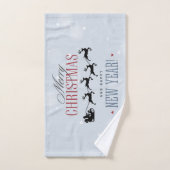 Weihnachtsmann und seine Silhouette "Flying Rentie Badhandtuch Set (Handtuch)