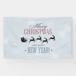 Weihnachtsmann und seine Silhouette "Flying Rentie Banner