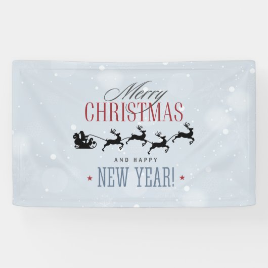 Weihnachtsmann und seine Silhouette "Flying Rentie Banner (Horizontal)