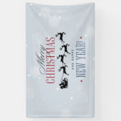 Weihnachtsmann und seine Silhouette "Flying Rentie Banner (Vertikal)