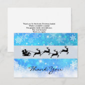 Weihnachtsmann und seine Silhouette "Flying Rentie Dankeskarte (Vorne/Hinten)