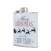 Weihnachtsmann und seine Silhouette "Flying Rentie Flachmann (Links)