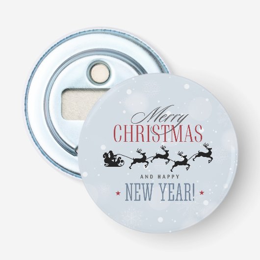 Weihnachtsmann und seine Silhouette "Flying Rentie Flaschenöffner (Vorderseite)