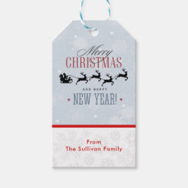 Weihnachtsmann und seine Silhouette "Flying Rentie Geschenkanhänger