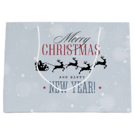 Weihnachtsmann und seine Silhouette "Flying Rentie Große Geschenktüte