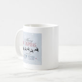 Weihnachtsmann und seine Silhouette "Flying Rentie Kaffeetasse (Vorderseite Links)