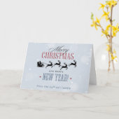 Weihnachtsmann und seine Silhouette "Flying Rentie Karte (Gelbe Blume)