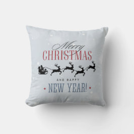 Weihnachtsmann und seine Silhouette "Flying Rentie Kissen