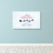 Weihnachtsmann und seine Silhouette "Flying Rentie Leinwanddruck (Insitu (Holzboden))