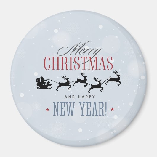 Weihnachtsmann und seine Silhouette "Flying Rentie Magnet (Vorne)