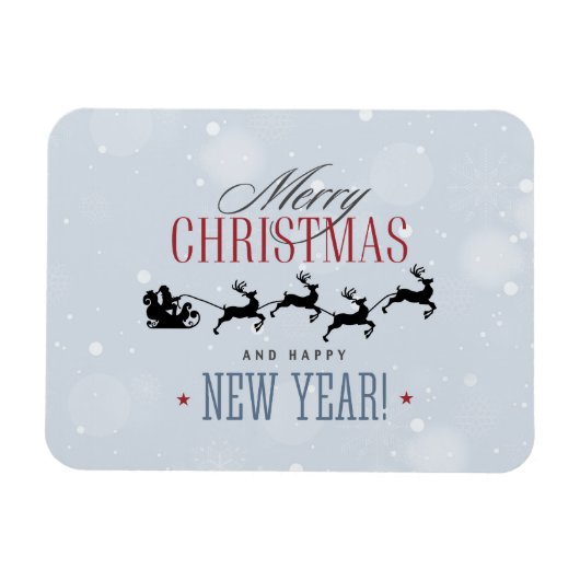 Weihnachtsmann und seine Silhouette "Flying Rentie Magnet (Horizontal)