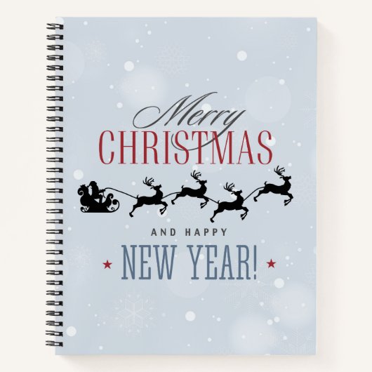 Weihnachtsmann und seine Silhouette "Flying Rentie Notizblock (Vorderseite)