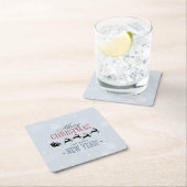 Weihnachtsmann und seine Silhouette "Flying Rentie Rechteckiger Pappuntersetzer (Vor Ort)