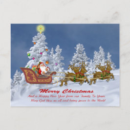 Weihnachtsmann und seine Weihnachtskarten für Rein Feiertagspostkarte