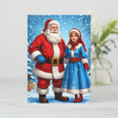 Weihnachtsmann und Snow Maiden Einladung (Stehend Vorderseite)