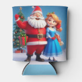 Weihnachtsmann und Snow Maiden feiern Weihnachten Dosenkühler (Vorderseite)