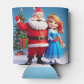 Weihnachtsmann und Snow Maiden feiern Weihnachten Dosenkühler (Rückseite)