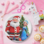 Weihnachtsmann und Snow Maiden feiern Weihnachten Pappteller (Party)