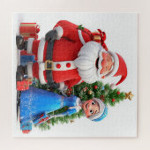 Weihnachtsmann und Snow Maiden feiern Weihnachten Puzzle (Horizontal)