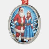 Weihnachtsmann und Snow Maiden Ornament Aus Metall (Links)