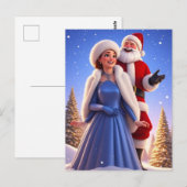 Weihnachtsmann und Snow Maiden Weihnachtsgeschicht Postkarte (Vorne/Hinten)