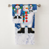 Weihnachtsmann- und Snowman-Badezimmer-Tuch-Set Badhandtuch Set (Insitu)