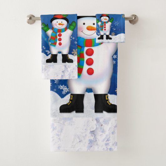 Weihnachtsmann- und Snowman-Badezimmer-Tuch-Set Badhandtuch Set (Insitu)