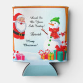 Weihnachtsmann und Snowman feiern Weihnachten Dosenkühler (Vorderseite)