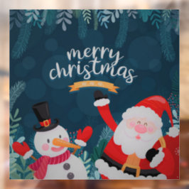 Weihnachtsmann und Snowman Fensteraufkleber