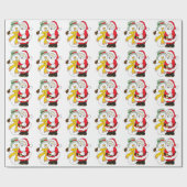 Weihnachtsmann und Snowman Geschenkpapier (Flach)