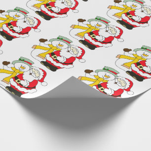 Weihnachtsmann und Snowman Geschenkpapier