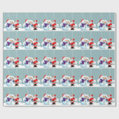 Weihnachtsmann und Snowman Geschenkpapier (Flach)