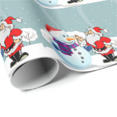 Weihnachtsmann und Snowman Geschenkpapier (Rolleneckpunkt)