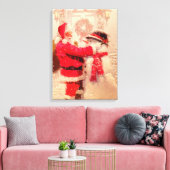 Weihnachtsmann und Snowman Leinwanddruck (Insitu (Wohnzimmer))