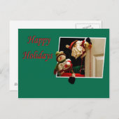 Weihnachtsmann und Snowman Postkarte (Vorne/Hinten)