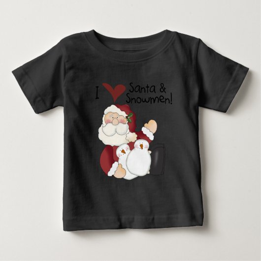 Weihnachtsmann und Snowmen Niedlicher Weihnachtsfe Baby T-shirt (Vorderseite)