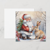 Weihnachtsmann und Sonnige Natur Illustration Feiertagskarte (Vorne/Hinten)