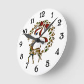 Weihnachtsmann und Sterne Runde Wanduhr (Winkel)