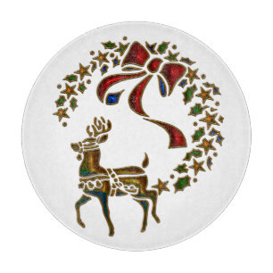 Weihnachtsmann und Sterne Schneidebrett