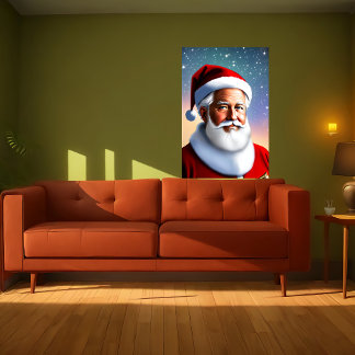 Weihnachtsmann und Sternennacht | Art der AI Poster