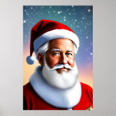 Weihnachtsmann und Sternennacht | Art der AI Poster (Vorne)