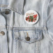Weihnachtsmann und tanzende Kinder im Vintage-Stil Button (Beispiel)