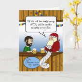 Weihnachtsmann und Typ bei Bar Goover List Karte (Gelbe Blume)